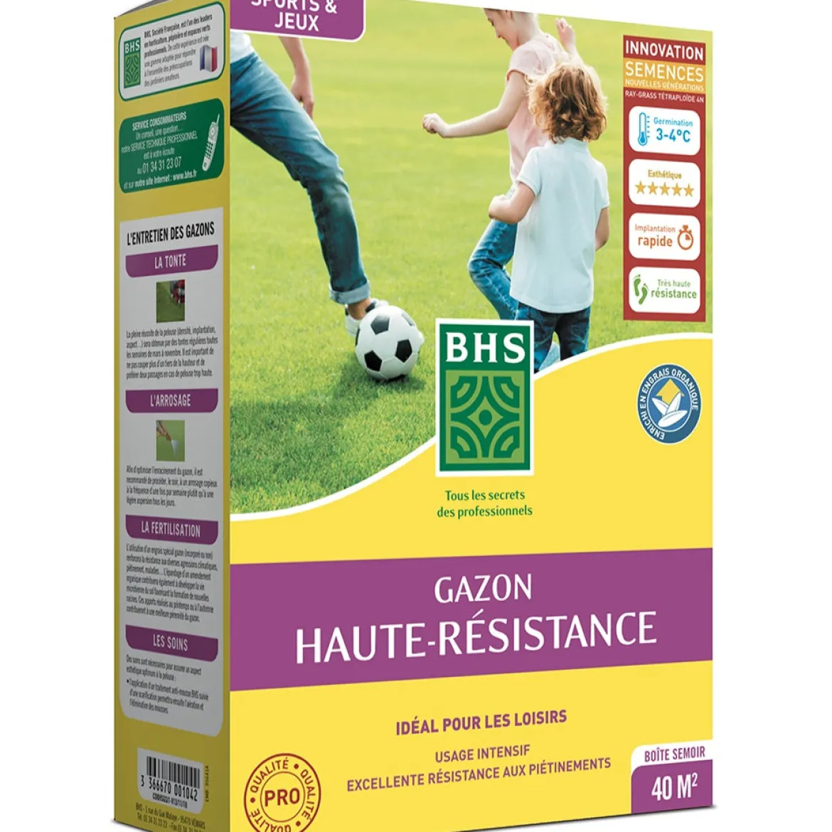 Gazon haute résistance - 1 kg, 40m² BHS