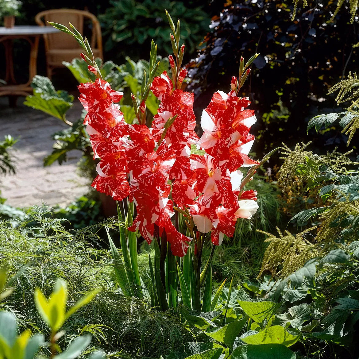 25 Glaïeuls Zizanie - Un rouge qui claque au jardin