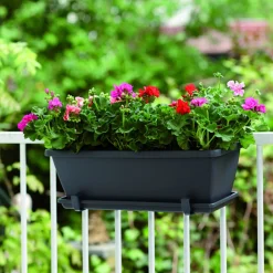 Jardinière Barcelona Anthracite ELHO - Un balcon fleuri en 5 min