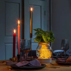 Vase et son support en bois lumineux - La déco qui prend vie